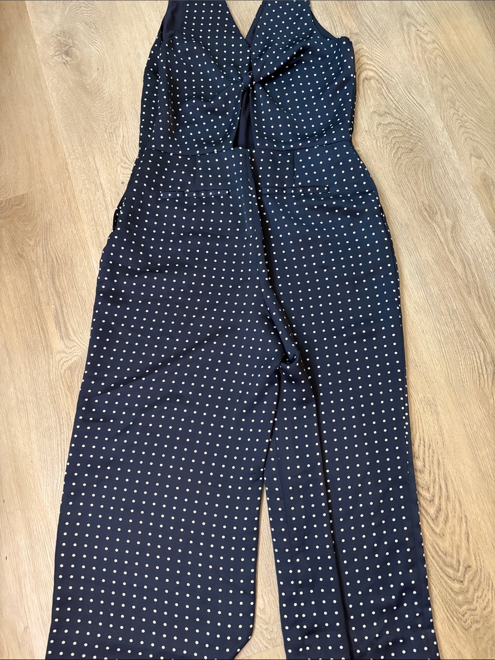 Banana Republic Polka Dot Twist Back Crop Wide Leg Jumpsuit size 8 classic - Picture 4 of 9